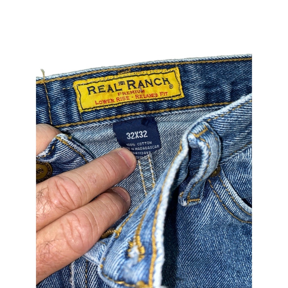 **Real Ranch Premium Men's Jeans Size 32X32 Western Cowboy Workwear Distressed.